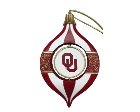 SANTA’S WORKSHOP College Spinning OKLAHOMA Ornament