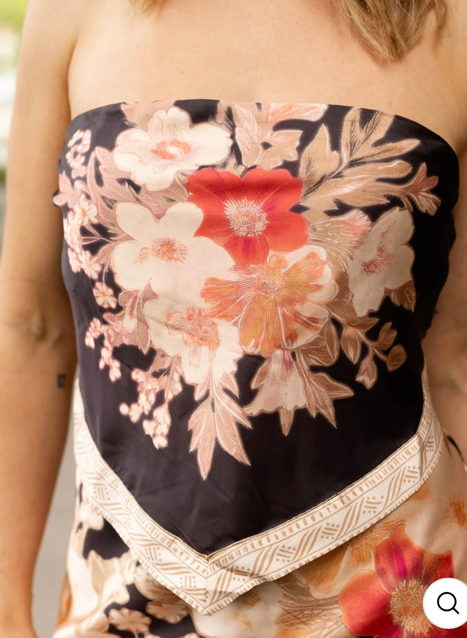 FREE PEOPLE 2pc FABIAN Floral Maxi Skirt Set