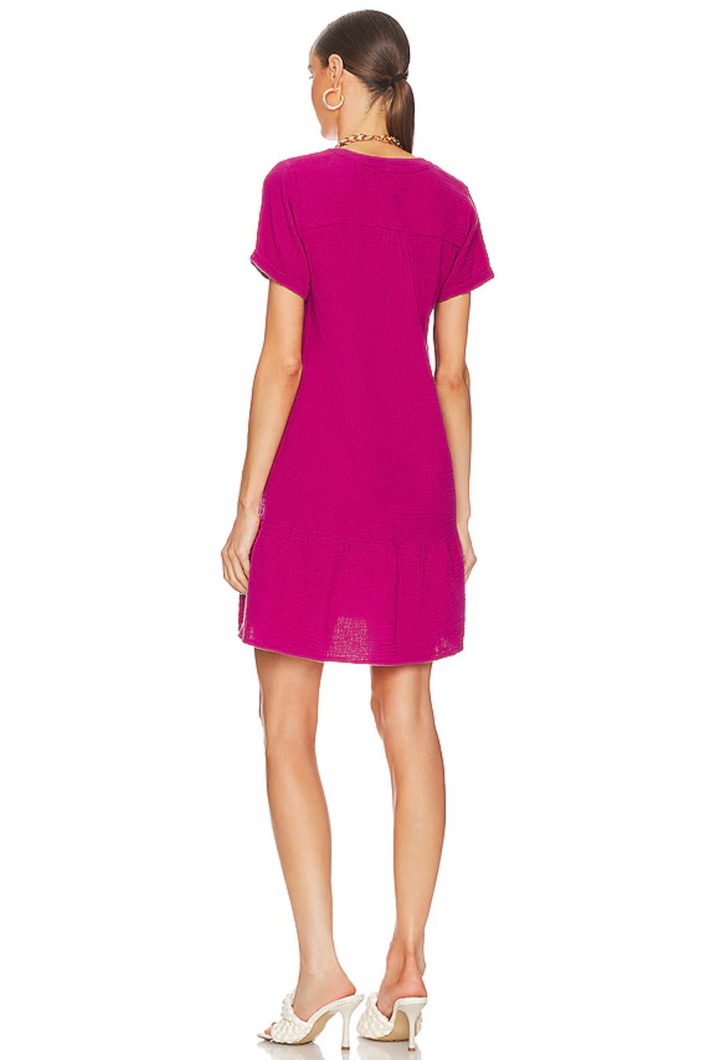 BOBI SplitNeck RESPECT RuffleHem Dress