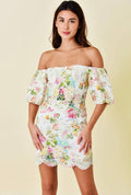 GARDEN PARTY Floral PuffSleeve Lace Dress