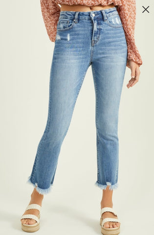 DEAR JOHN High Rise JEANNE Flare Crop Jean