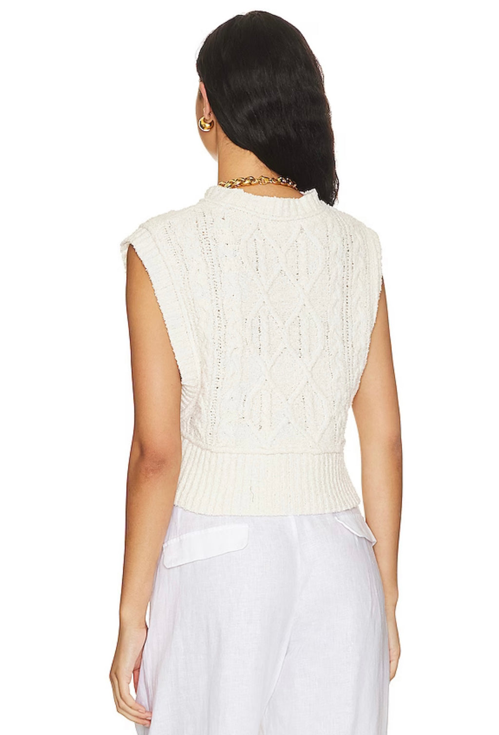 FREE PEOPLE Cable Knit ROWAN Sweater Vest Top