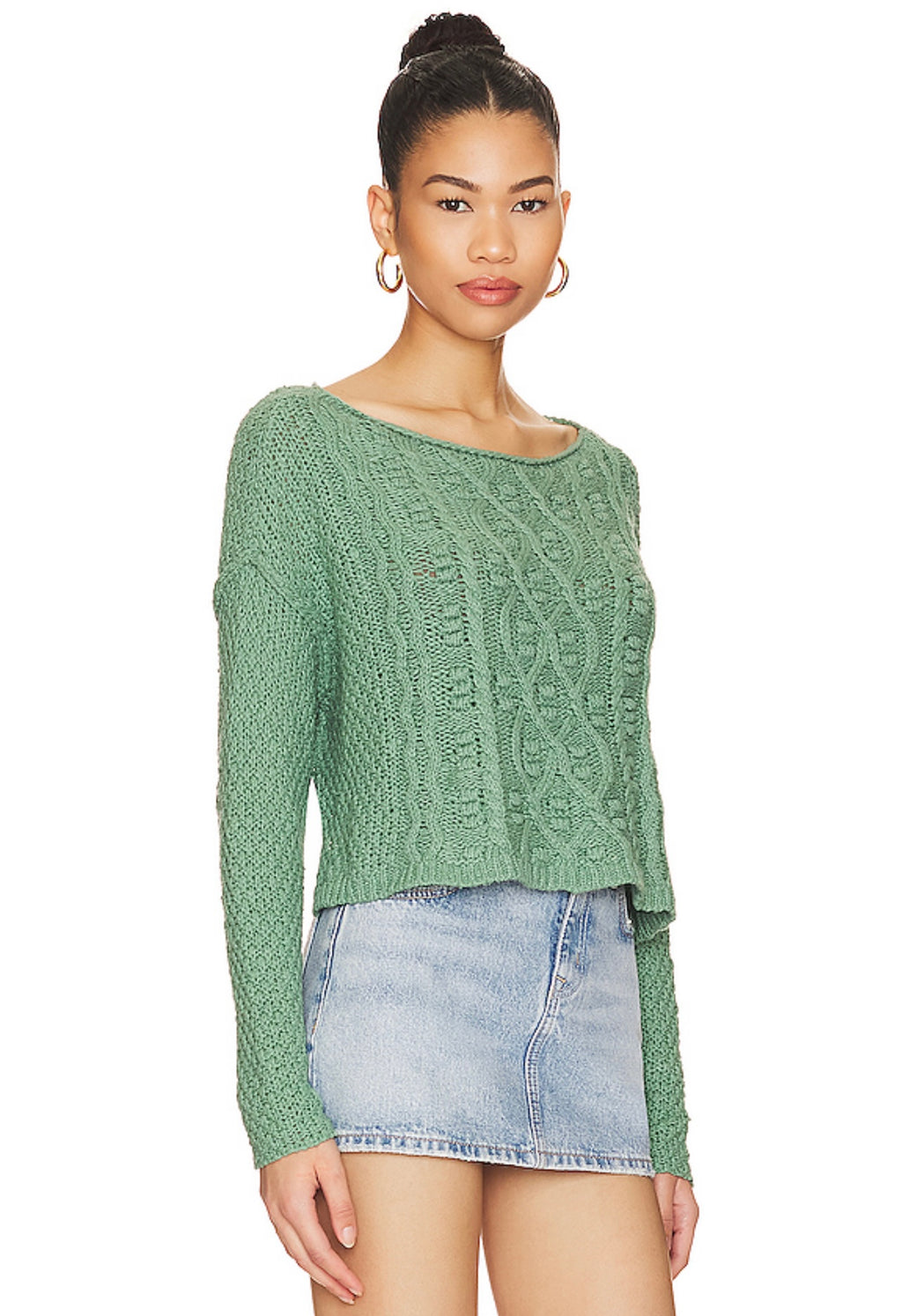 FREE PEOPLE CableKnit CHANGING TIDES Pullover Sweater