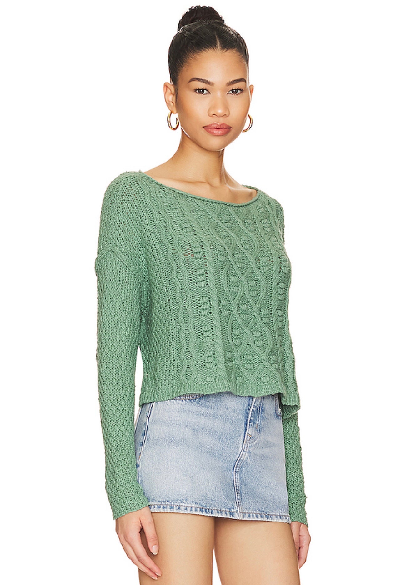 FREE PEOPLE CableKnit CHANGING TIDES Pullover Sweater