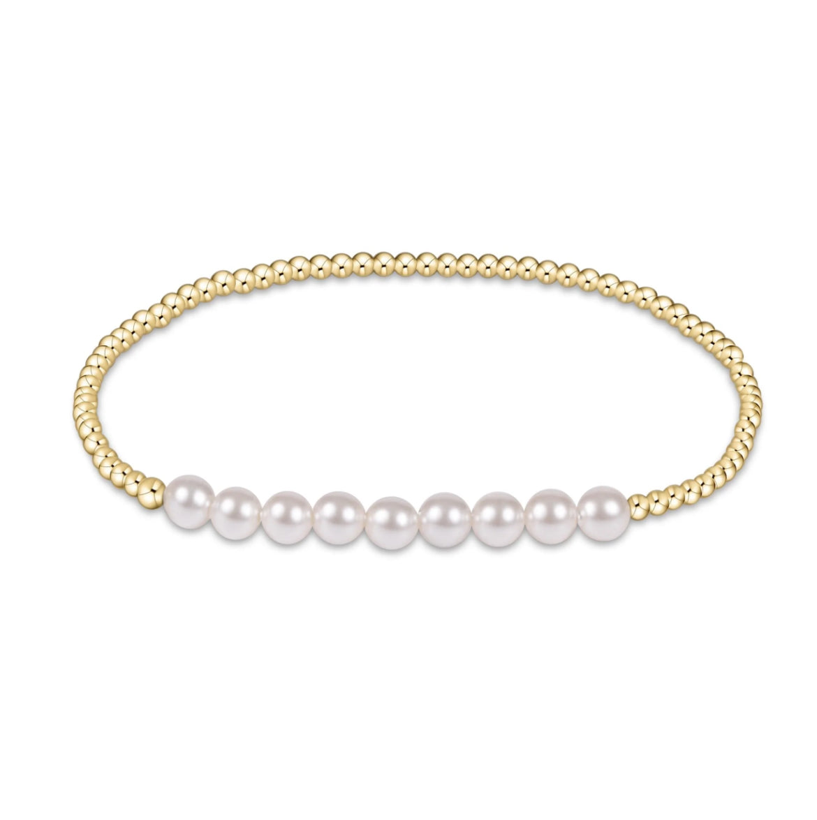 Enewton Classic Gold BEADED BLISS 2.5mm bead bracelet- 5mm pearl Combo