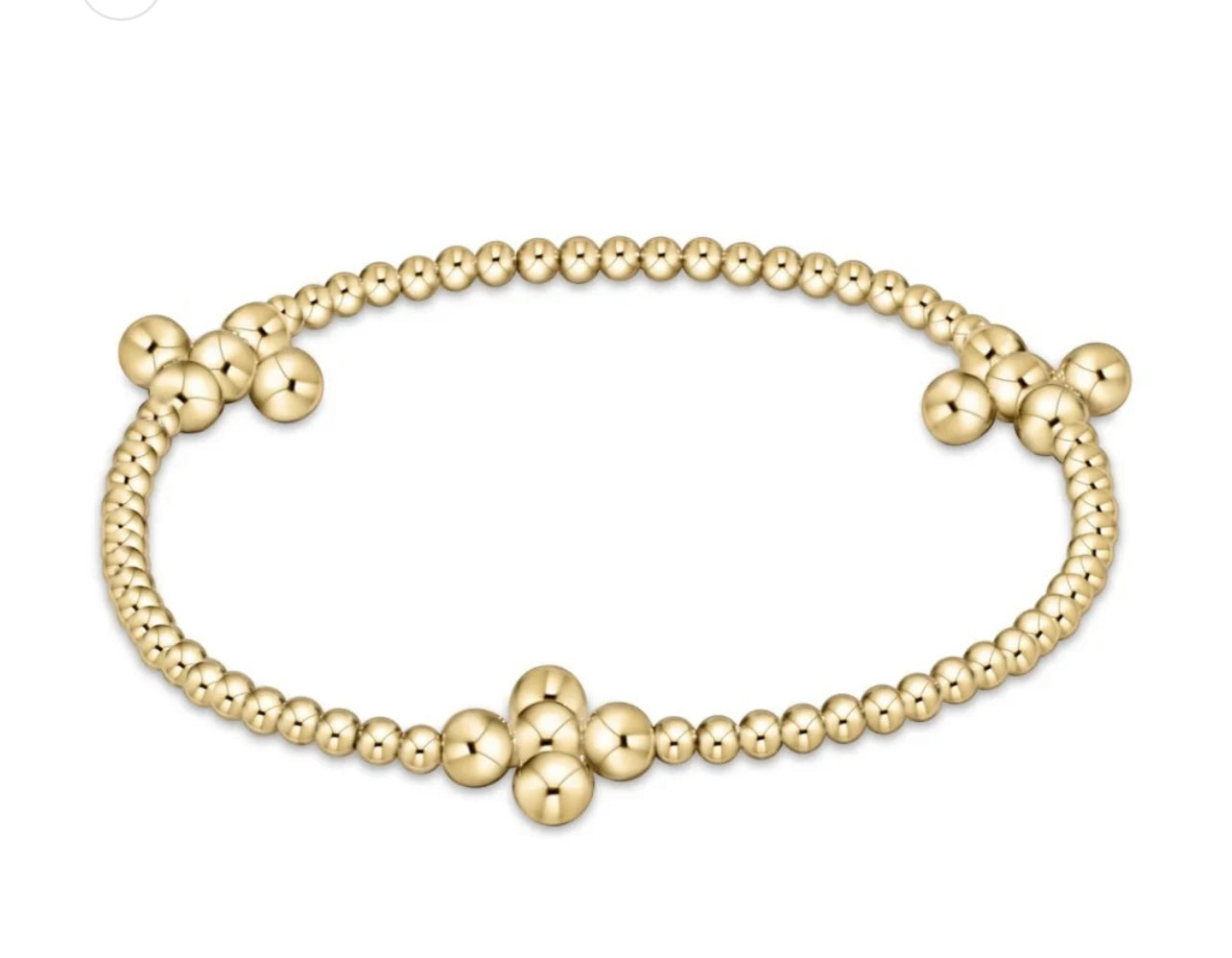 ENewton Beaded Signature BEADED CROSS pattern 2.5mm/4mm Bead Bracelet