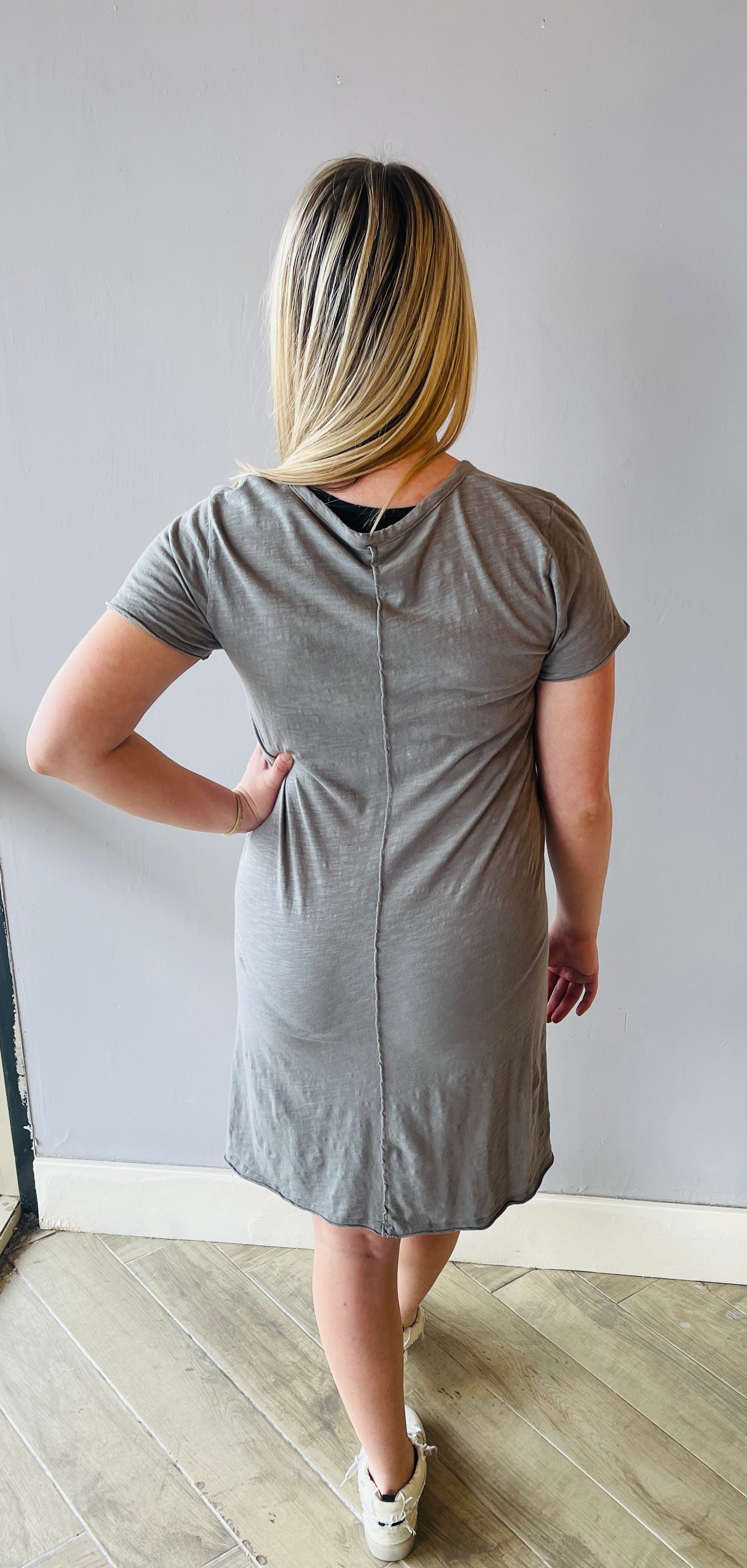 BOBI SlubJersey FLINCH V-Neck Dress