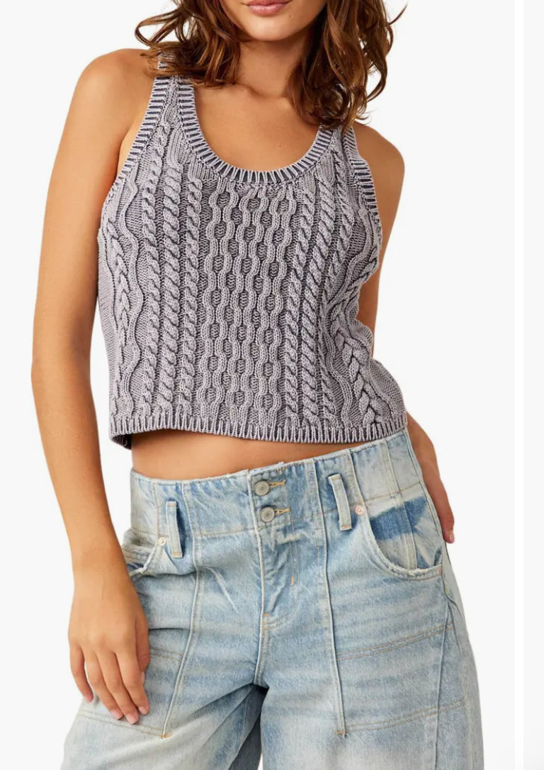 FREE PEOPLE Cable HIGH TIDE Tank Top