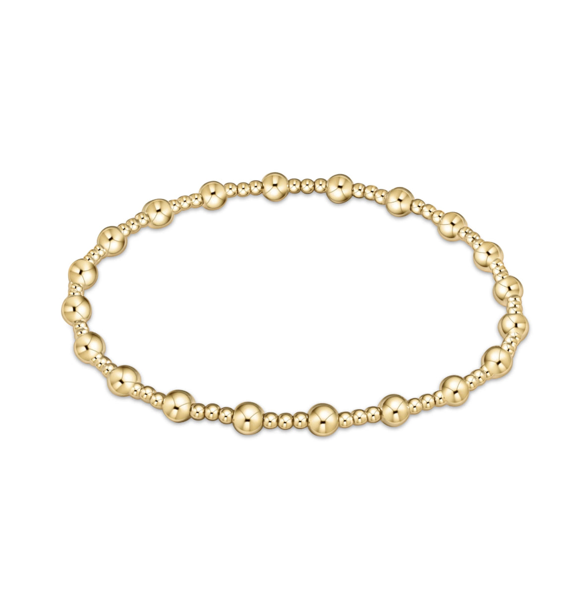 ENewton Classic Sincerity Pattern 4mm Bead Bracelet - Gold