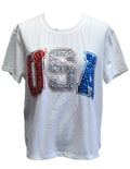 QUEEN OF SPARKLES Beaded USA Appliqué Tee