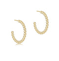 ENewton Beaded Classic 1" Post Hoop Earring- 2mm Gold