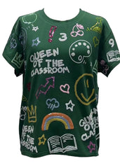 QUEEN OF SPARKLES Queen of the Classroom Sequin Tee