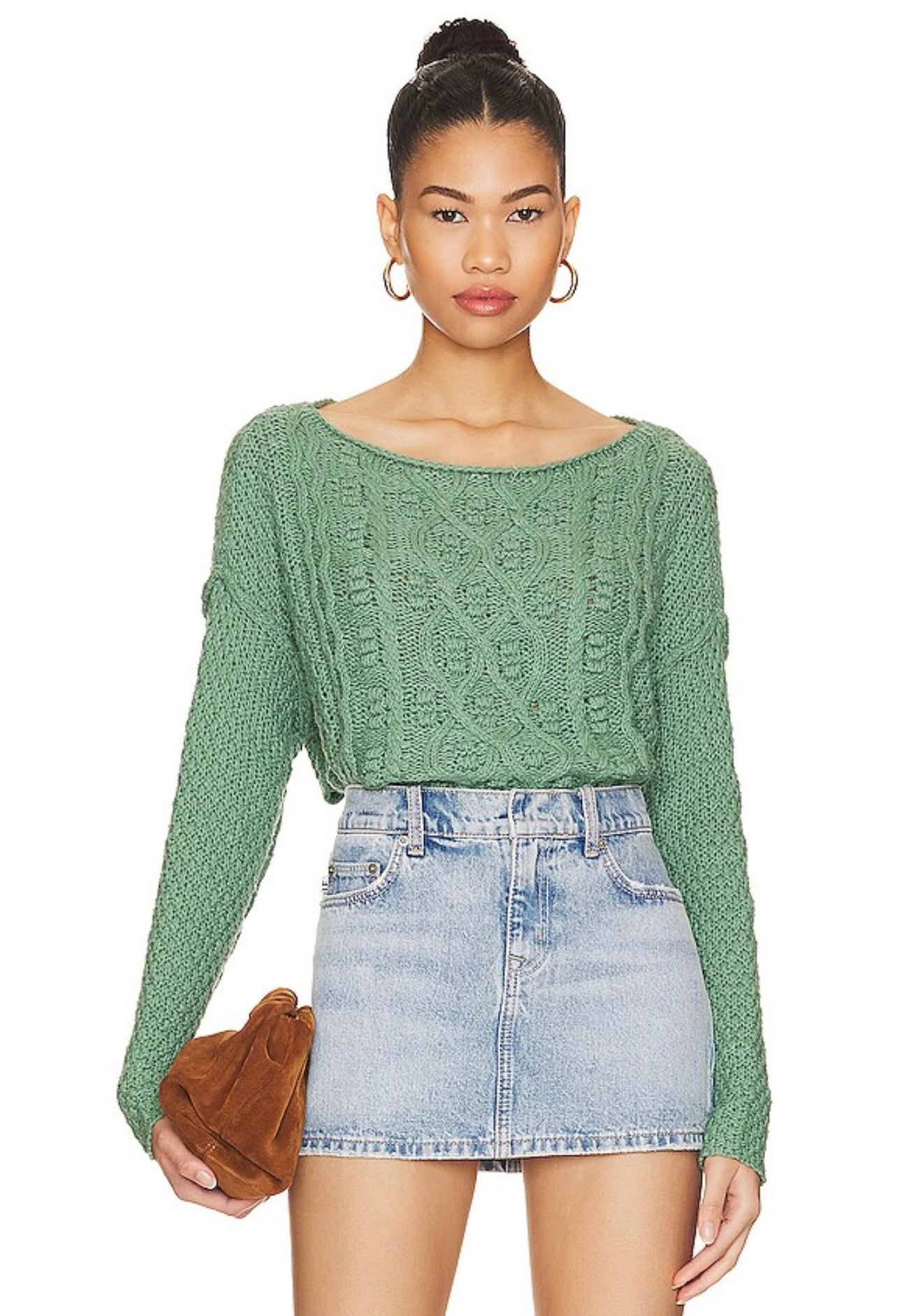 FREE PEOPLE CableKnit CHANGING TIDES Pullover Sweater