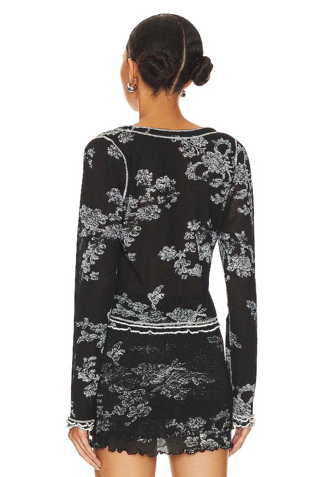 FREE PEOPLE Mesh GARNER Long Sleeve Tee