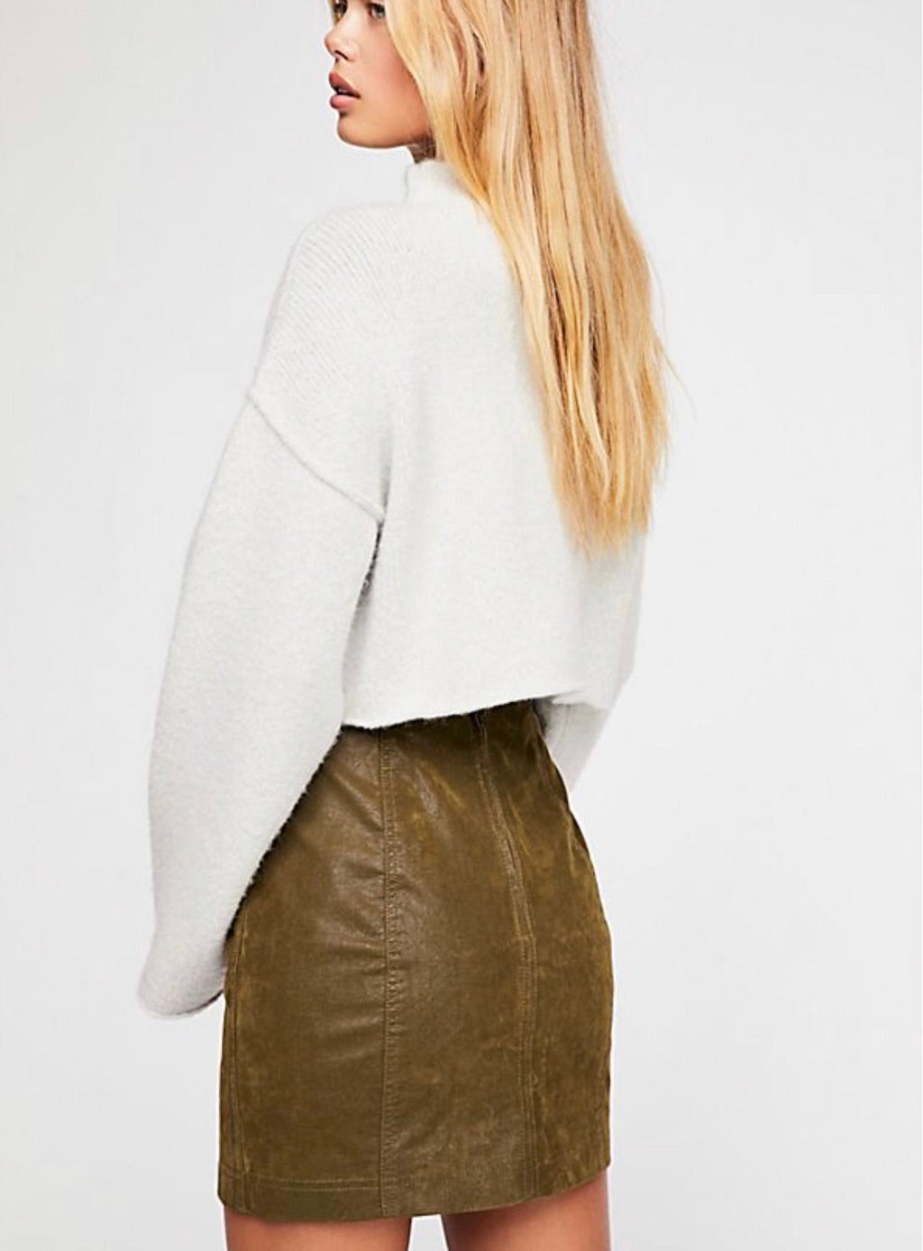 FREE PEOPLE Vegan Suede MODERN FEMME Mini Skirt