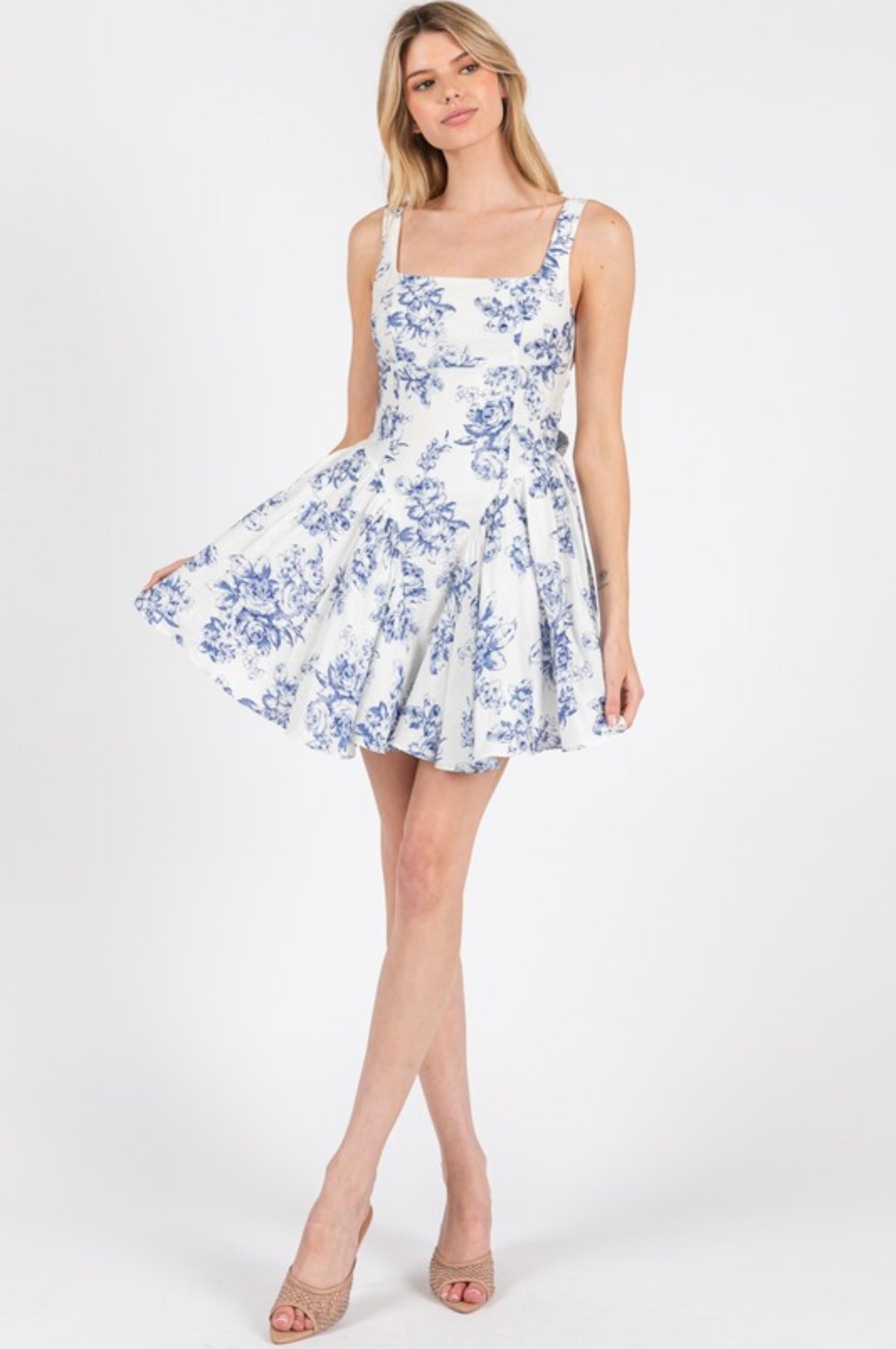 FIELDED Floral BowBack DropWaist Dress