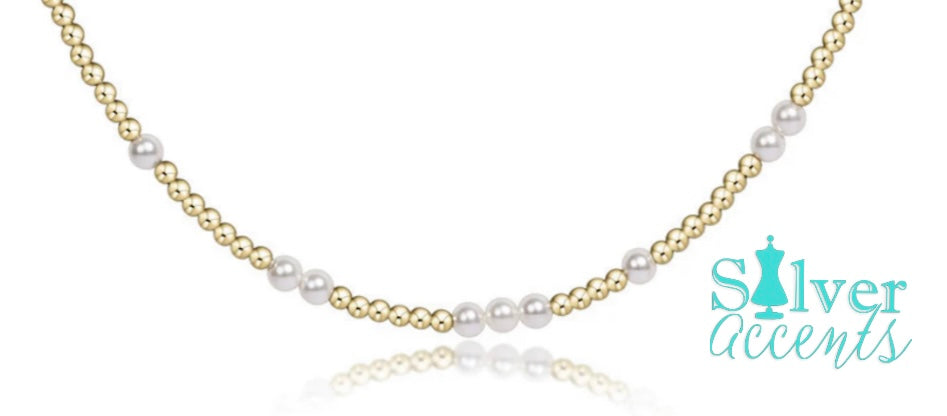 Enewton HOPE UNWRITTEN 15” 3mm Pearl Choker Necklace