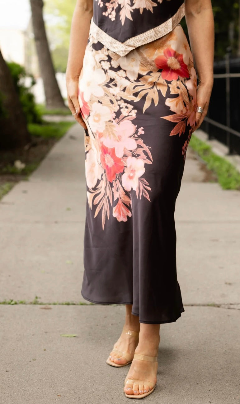 FREE PEOPLE 2pc FABIAN Floral Maxi Skirt Set