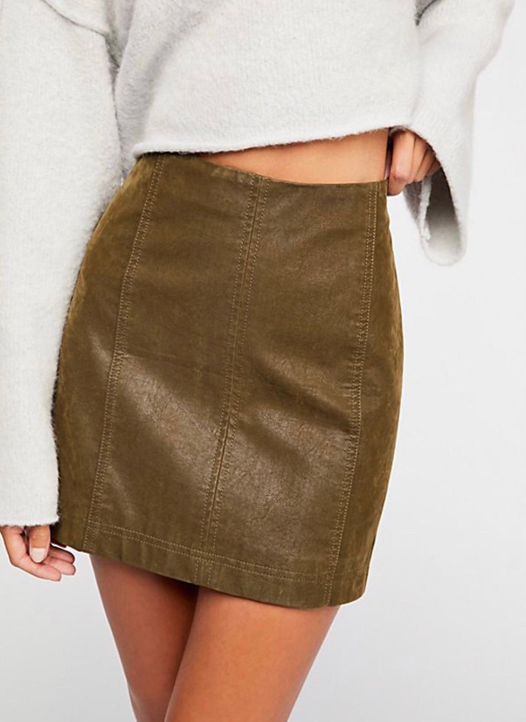 FREE PEOPLE Vegan Suede MODERN FEMME Mini Skirt