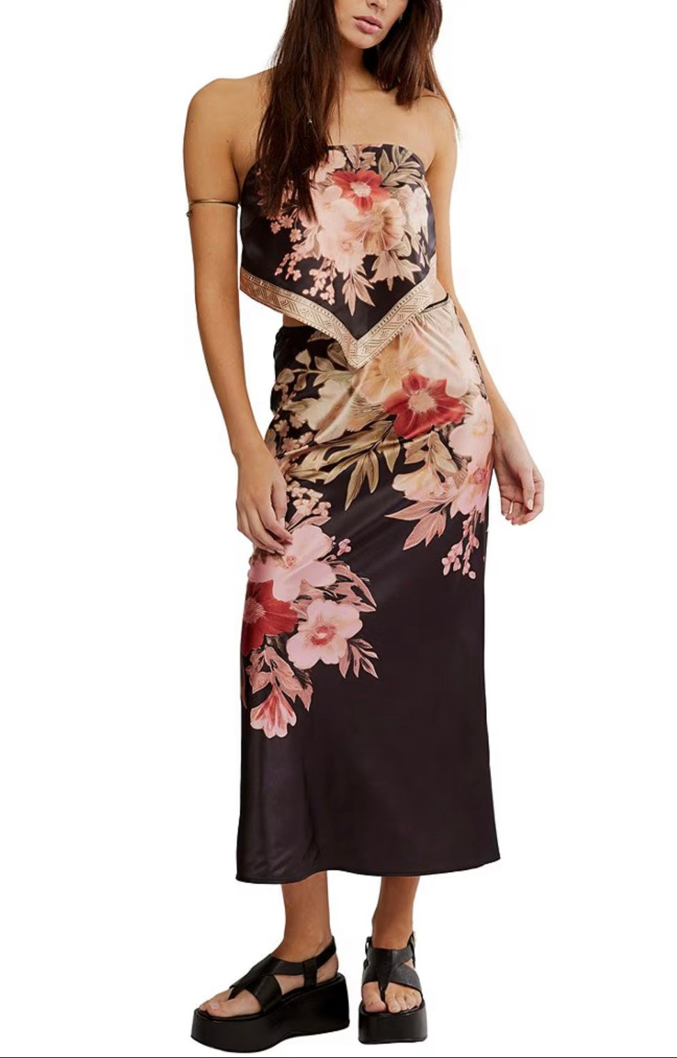 FREE PEOPLE 2pc FABIAN Floral Maxi Skirt Set