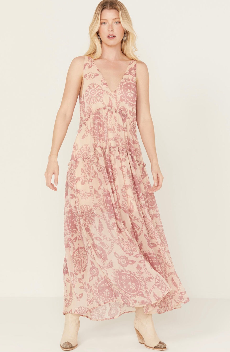 FREE PEOPLE Floral JULIANNA Maxi Dress Silver Accents FREE PEOPLE Floral JULIANNA Maxi Dress Silver Accents