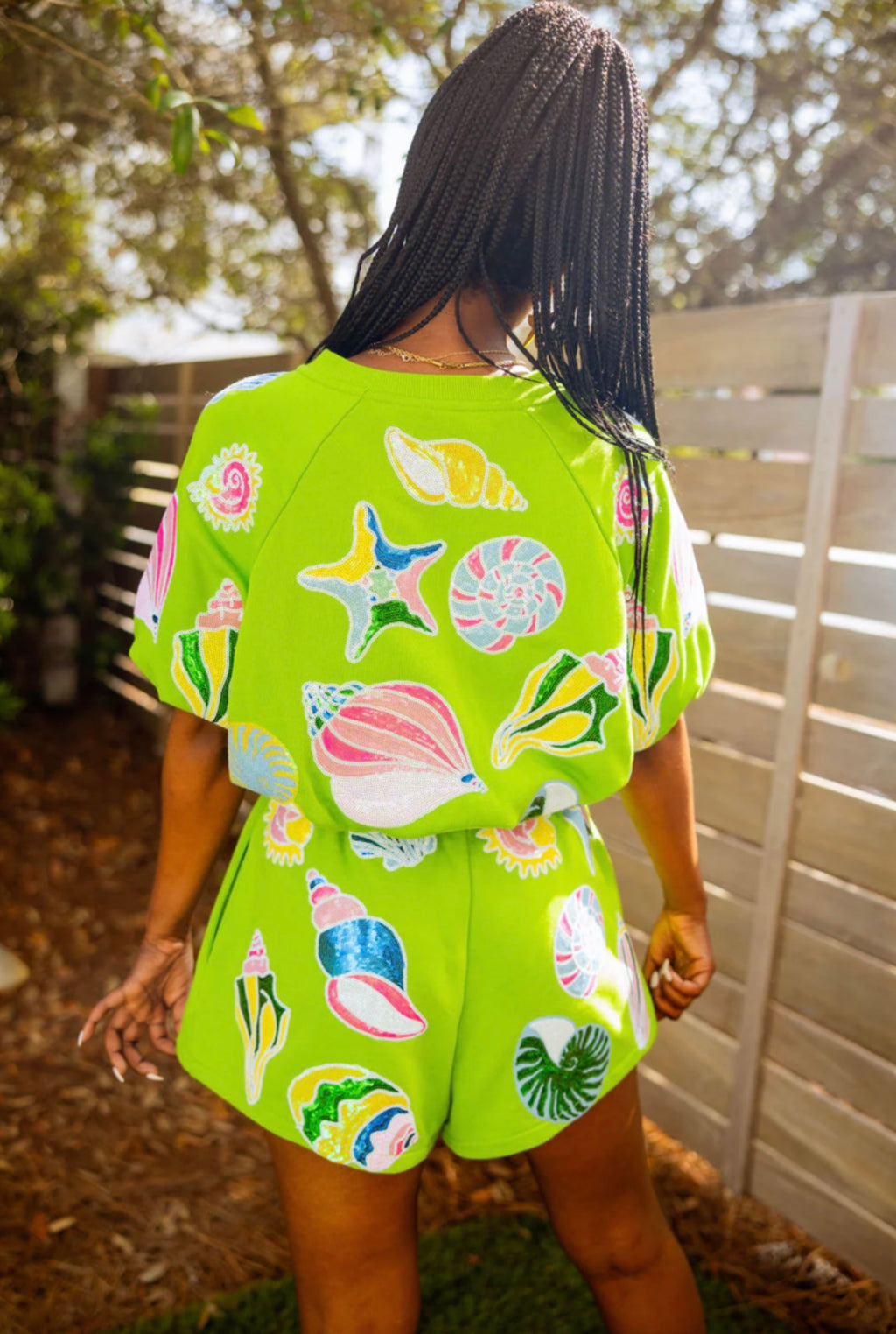 QUEEN OF SPARKLES Sequin SHELLS Colorblock Bubble Top