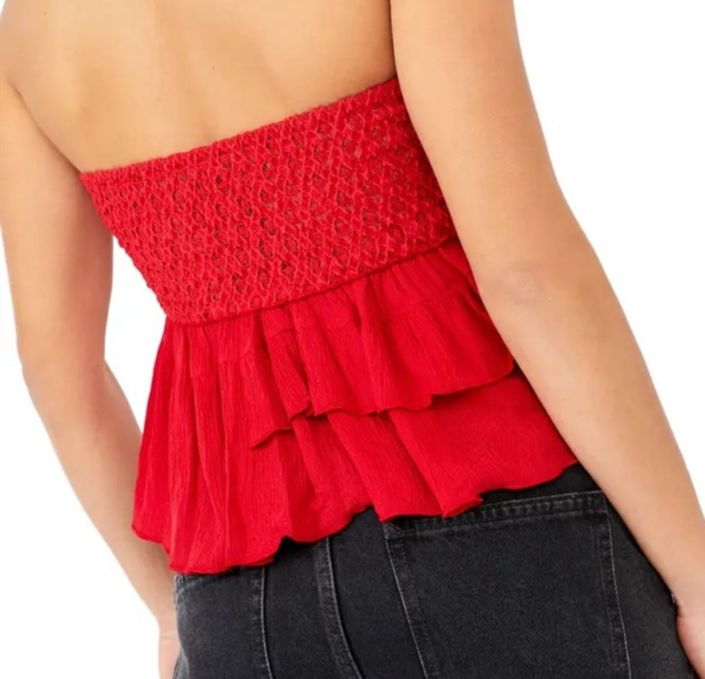 *FREE PEOPLE Corset ADELLA Ruffle Cami Top
