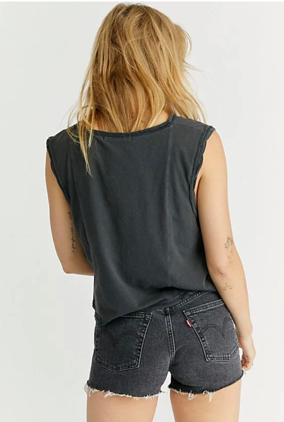 FREE PEOPLE MineralWash DREAMY V-Neck Muscle Tank Top