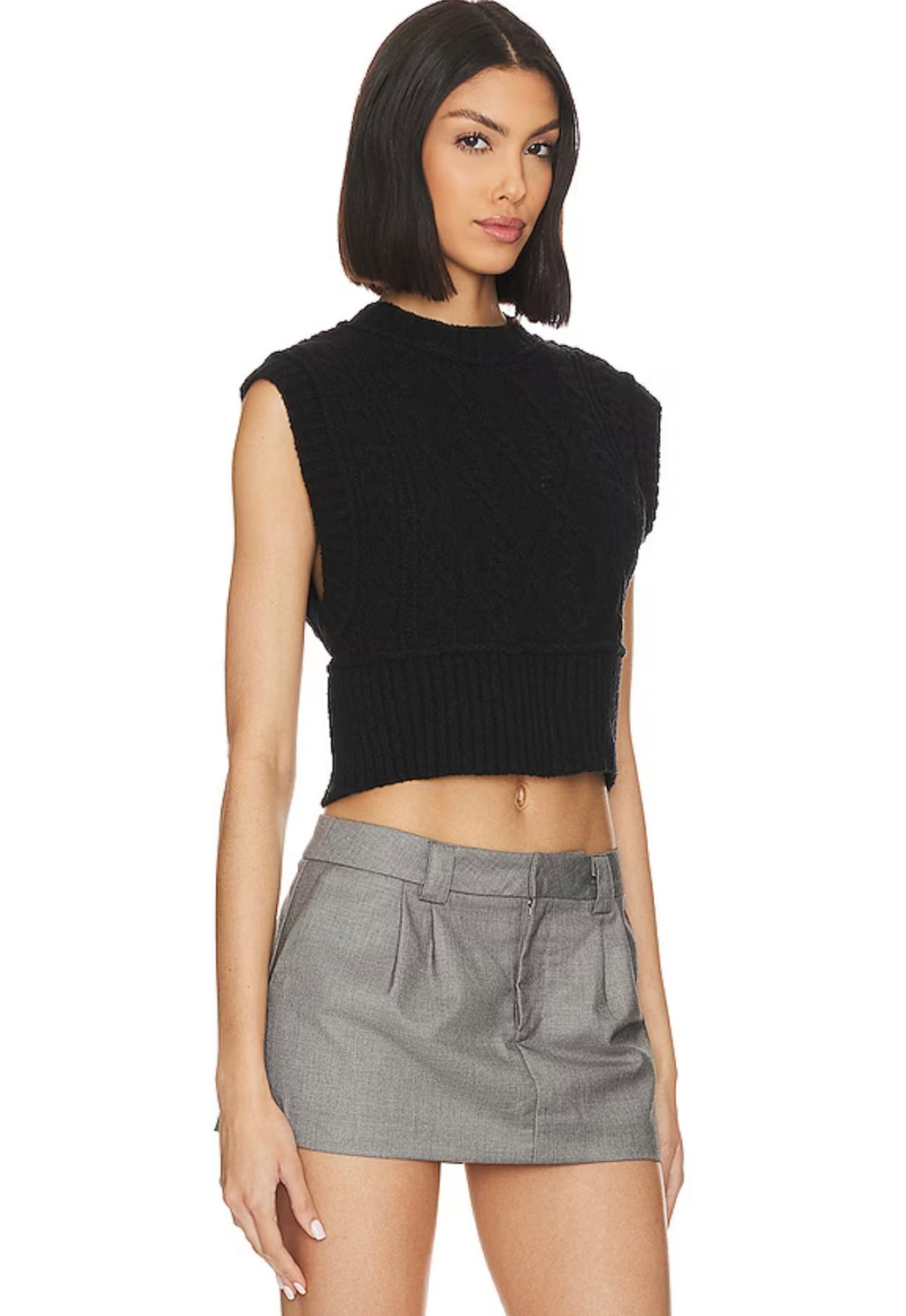 FREE PEOPLE Cable Knit ROWAN Sweater Vest Top