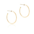 ENewton Round Gold 1.25" Post Hoop Earring- 2mm - Smooth