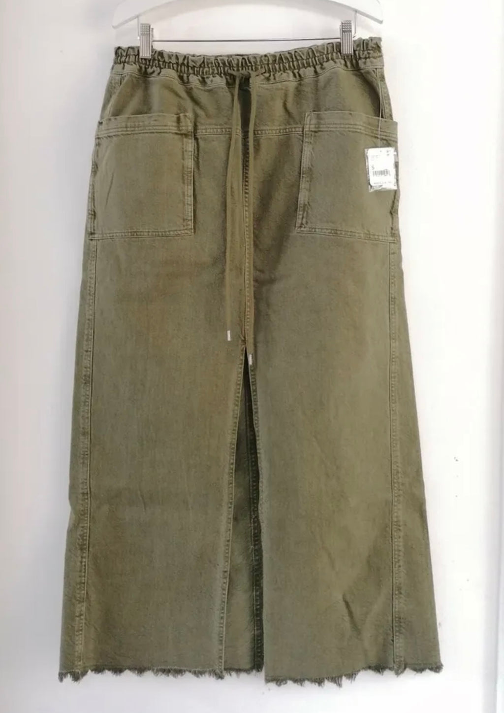 FREE PEOPLE Denim WOKE UP LIKE THIS FrayHem Maxi Skirt