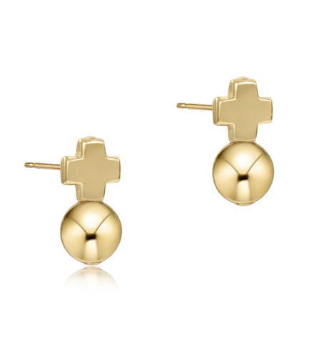 ENewton Signature Cross Gold Stud earring- Classic Gold