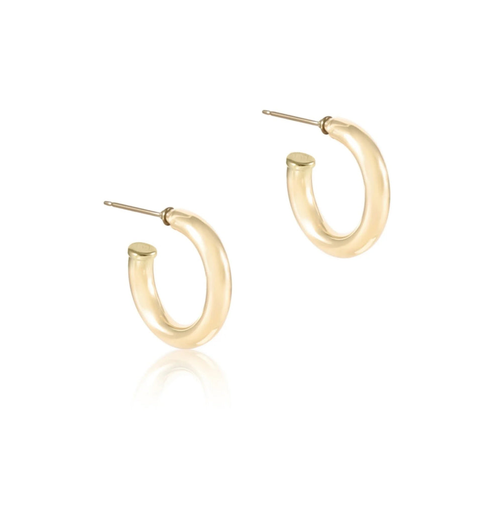 ENewton Round Gold 1" Post Hoop Earring- 4mm