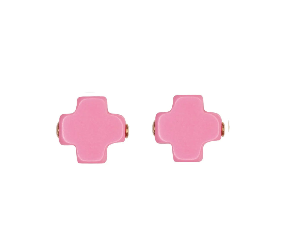 ENewton BRIGHT PINK Signature Cross Stud Earring