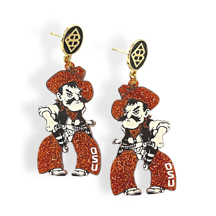 BRIANNA CANNON Orange Glitter PISTOL PETE Earrings