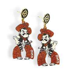 BRIANNA CANNON Orange Glitter PISTOL PETE Earrings