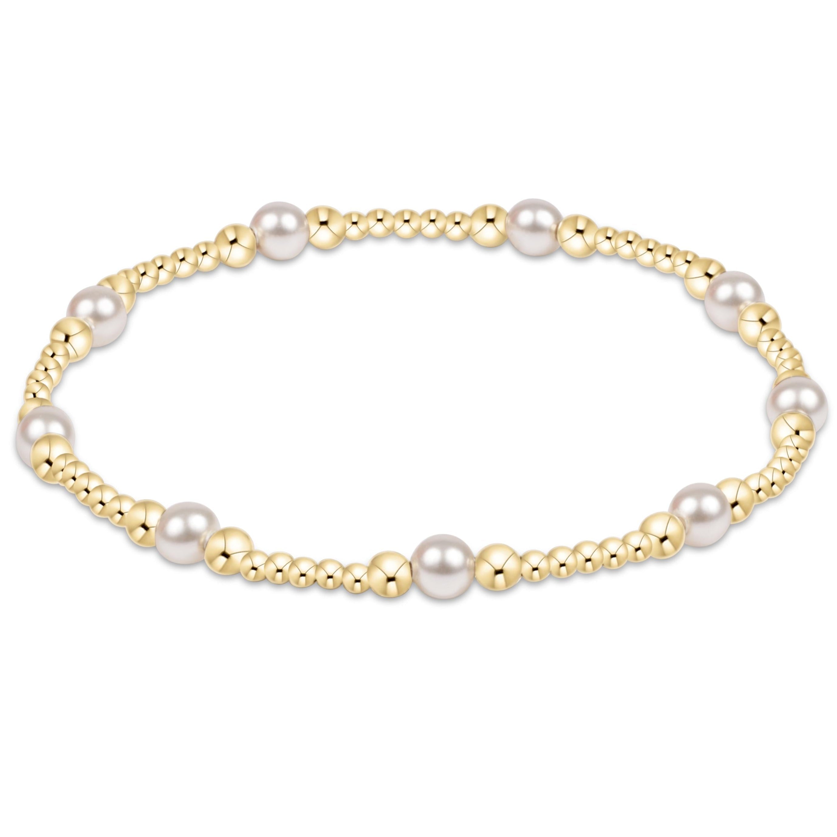 ENEWTON Classic PURPOSE Pattern 4mm Bead Bracelet - Pearl