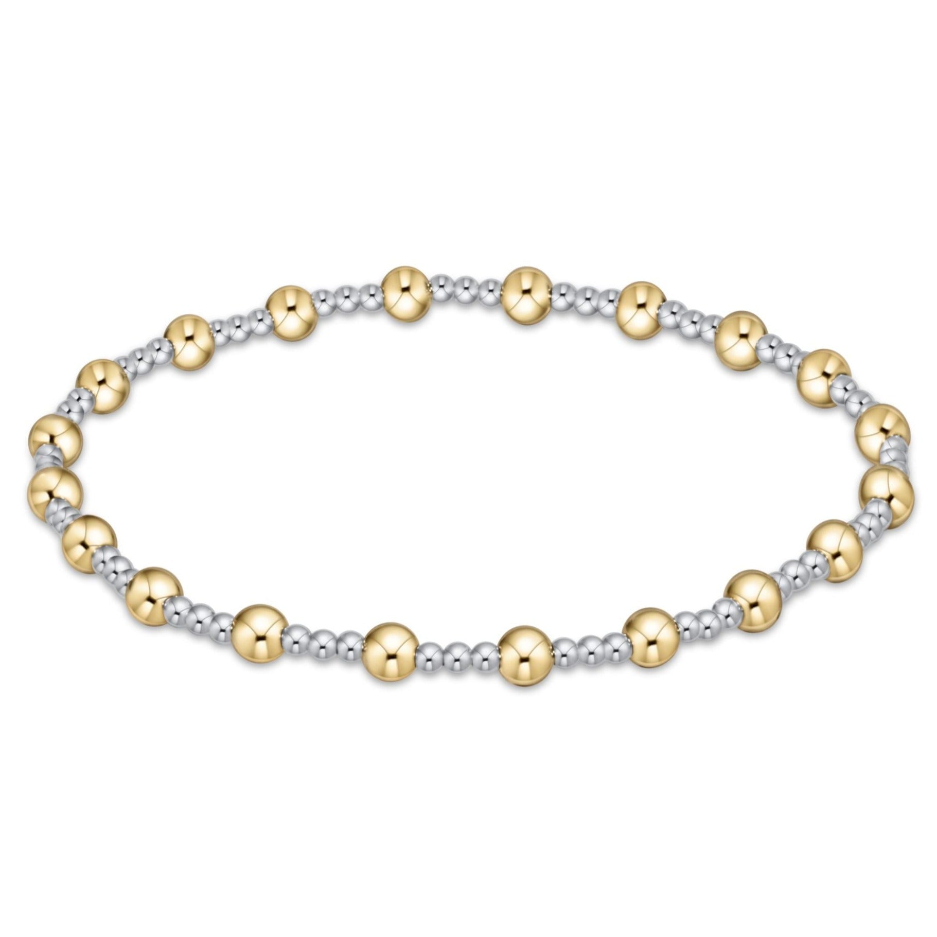 ENEWTON Classic SINCERITY Pattern 4mm Bead Bracelet - Mixed Metal