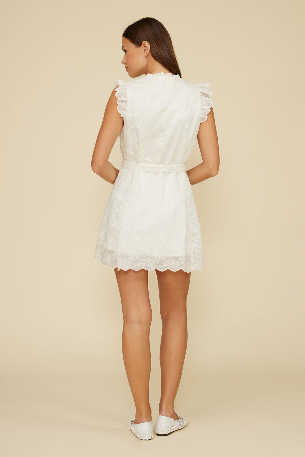 LUCY PARIS Eyelet SHARLA Tie Waist Dress