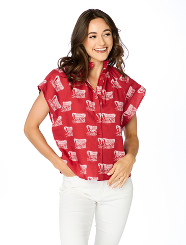 SS SOONERS Poplin TOP