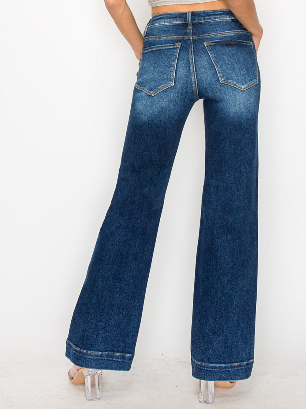 RJ POLISHED HiRise Straight Leg Finished Hem Jeans