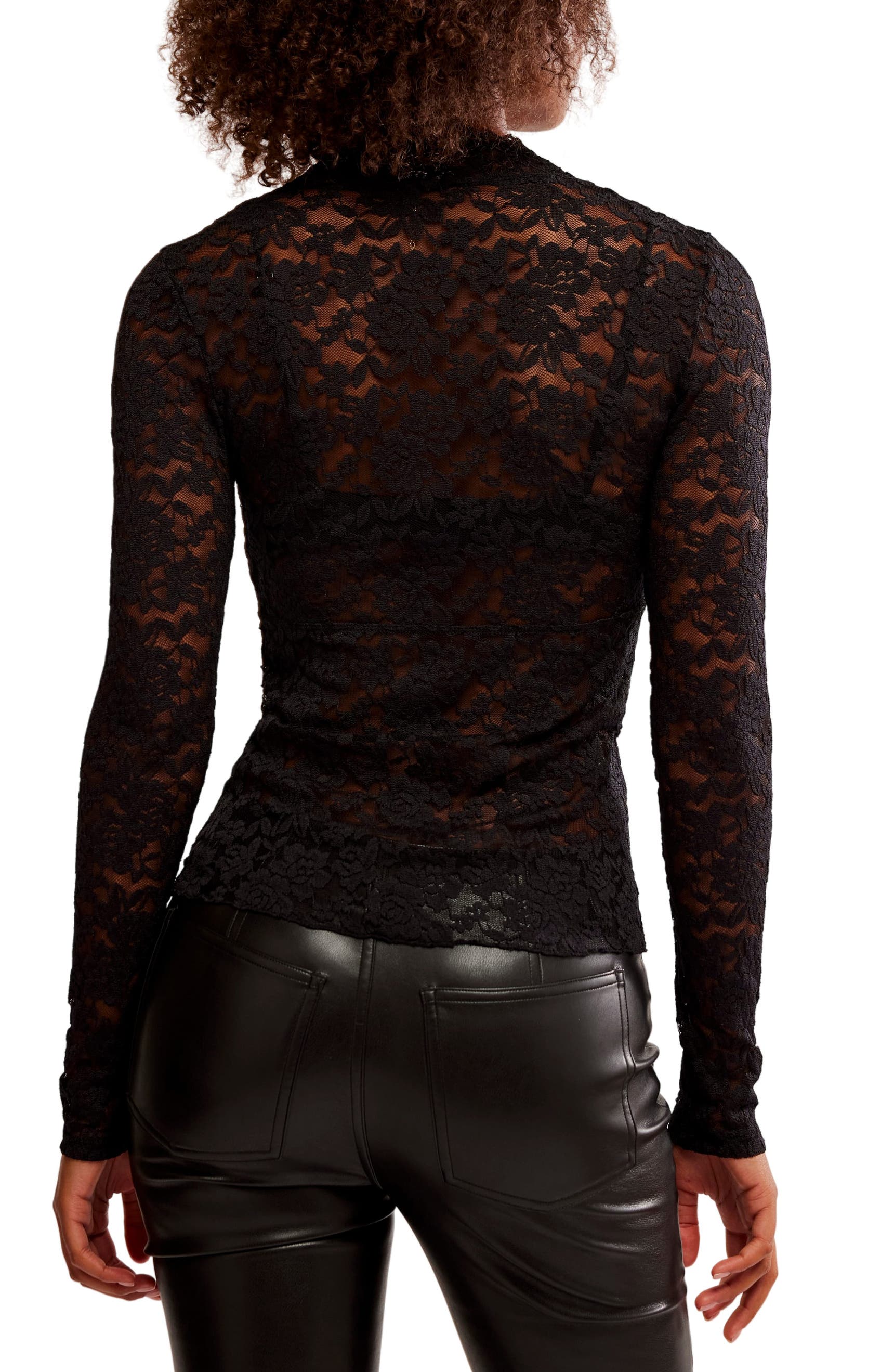 FREE PEOPLE Lace ALL DAY Long Sleeve Top