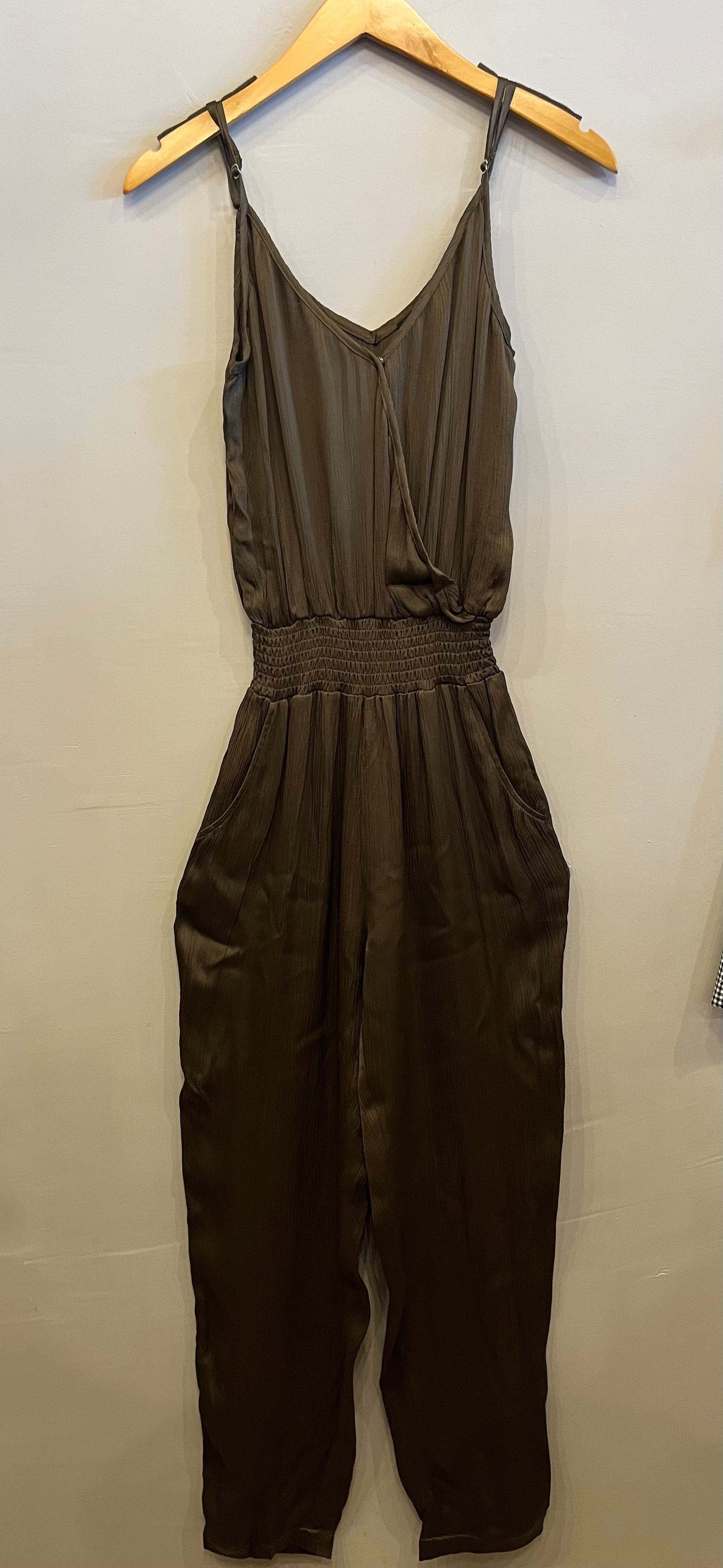 BOBI Silk Textured SINK XOVR Woven Jumpsuit