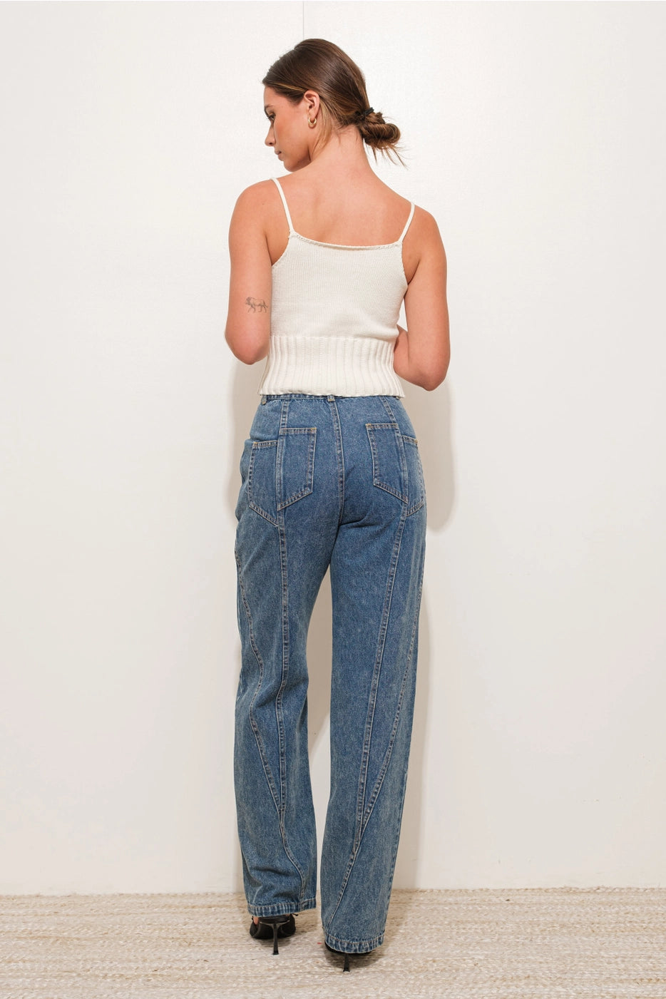 PRETTY GARBAGE SweaterKnit FLIRT BowPrint Cami Top