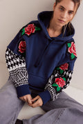 FREE PEOPLE Navy WE THE FREE ROSE Funk Hoodie