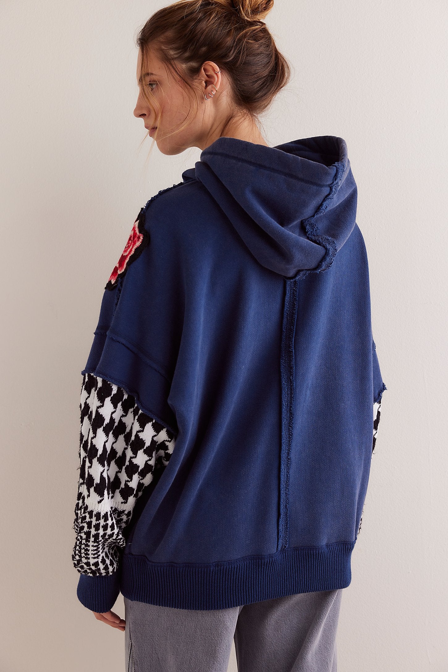 FREE PEOPLE Navy WE THE FREE ROSE Funk Hoodie