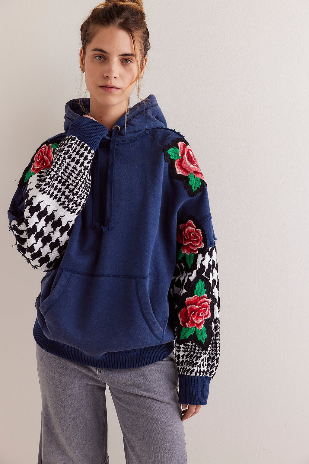 FREE PEOPLE Navy WE THE FREE ROSE Funk Hoodie