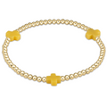 ENewton CANARY Signature CROSS Gold Pattern 3mm Bead Bracelet