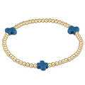 ENewton COBALT Signature CROSS Gold Pattern 3mm Bead Bracelet