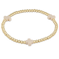 ENewton OFF-WHITE Signature CROSS Gold Pattern 3mm Bead Bracelet